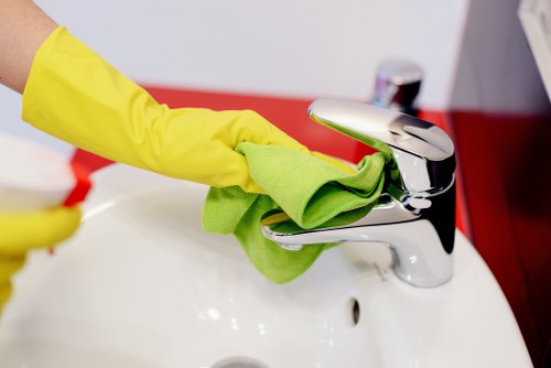 Professional oven cleaner working on a Bayswater home oven