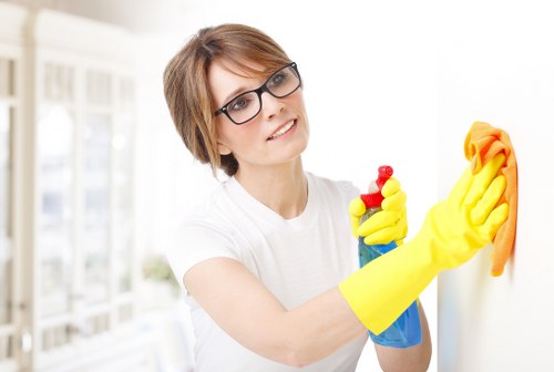 Cleaners preparing a Bayswater townhouse for a property inspection